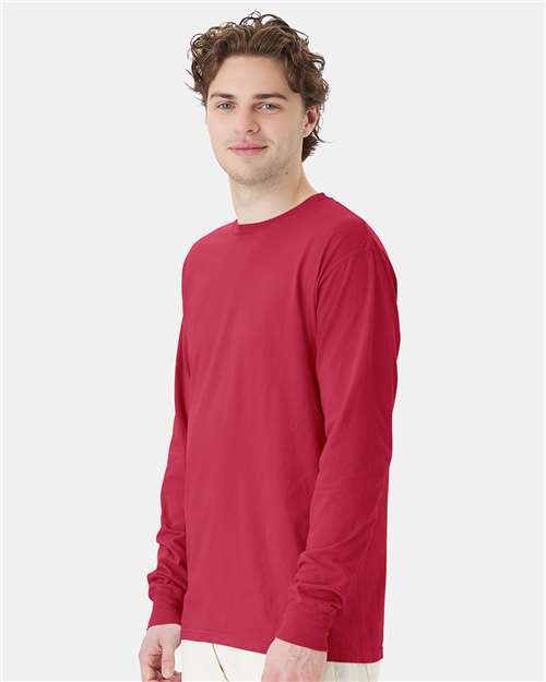 ComfortWash by Hanes GDH200 Unisex Garment-Dyed Long Sleeve T-Shirt - Side view