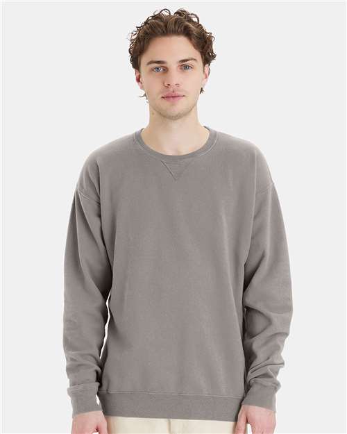 ComfortWash by Hanes GDH400 Unisex Garment-Dyed Crewneck Sweatshirt - Front view