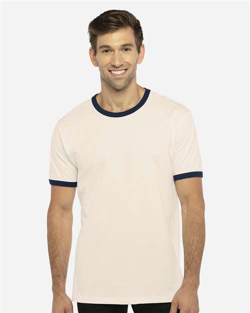 Next Level 3604 Unisex Cotton Ringer Tee - Front view
