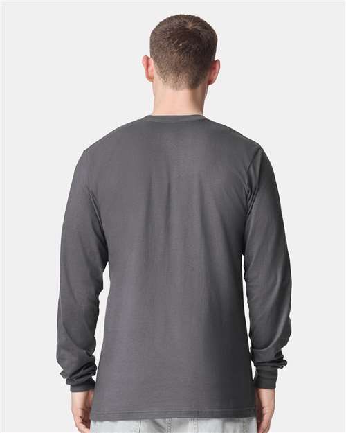 American Apparel 2007 Unisex Fine Jersey Long Sleeve Tee - Back view