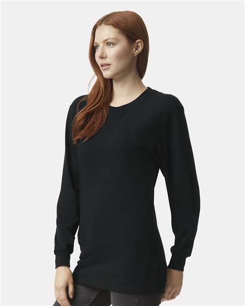 American Apparel 2007 Unisex Fine Jersey Long Sleeve Tee - Side view