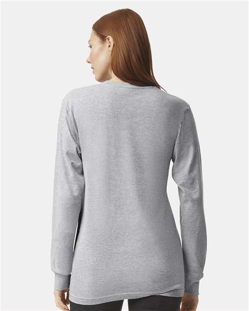American Apparel 2007 Unisex Fine Jersey Long Sleeve Tee - Back view