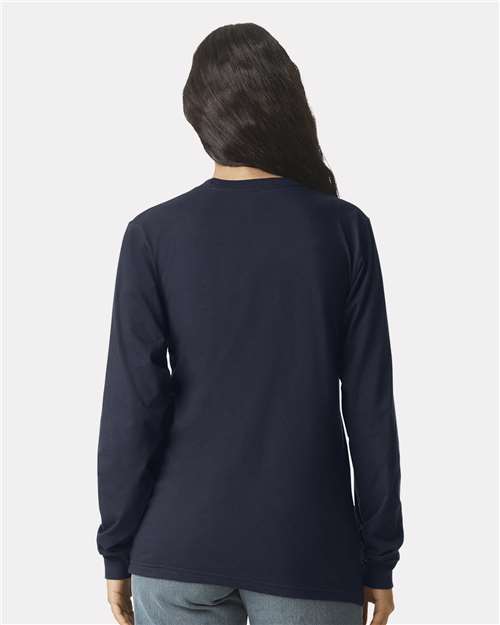 American Apparel 2007 Unisex Fine Jersey Long Sleeve Tee - Back view