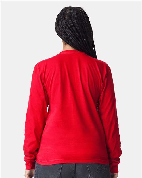 American Apparel 2007 Unisex Fine Jersey Long Sleeve Tee - Back view