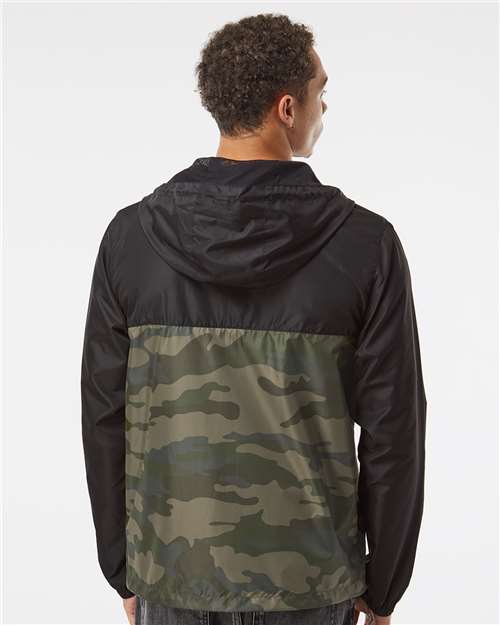 Independent Trading Co. EXP54LWZ Men's Lightweight Windbreaker Full-Zip Jacket - Back view