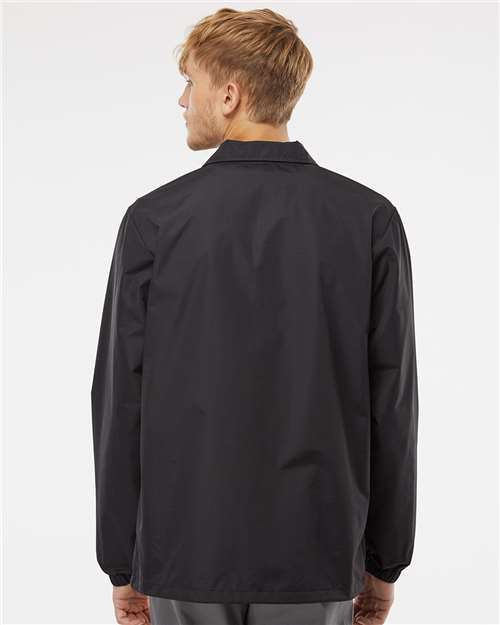 Independent Trading Co. EXP99CNB Men's Water-Resistant Windbreaker Coach?s Jacket - Back view