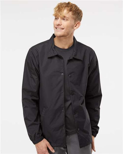 Independent Trading Co. EXP99CNB Men's Water-Resistant Windbreaker Coach?s Jacket - Front view