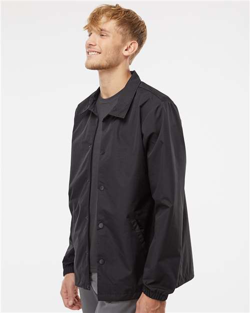 Independent Trading Co. EXP99CNB Men's Water-Resistant Windbreaker Coach?s Jacket - Side view