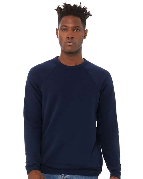 BELLA  CANVAS 3901 Unisex Sponge Fleece Raglan Crewneck Sweatshirt - Front view