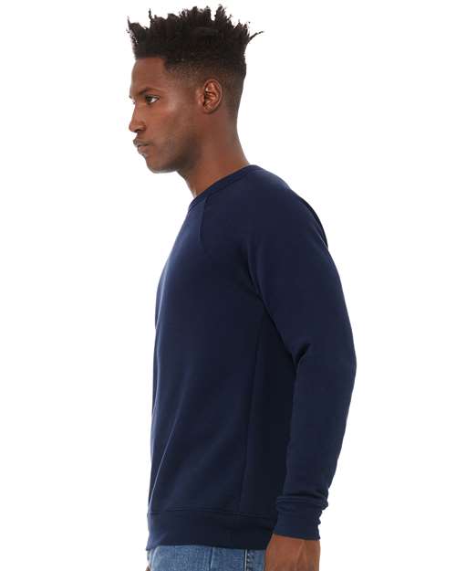 BELLA  CANVAS 3901 Unisex Sponge Fleece Raglan Crewneck Sweatshirt - Side view