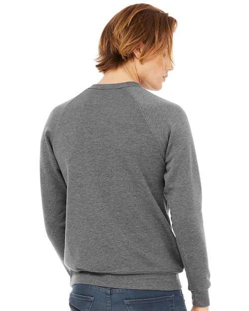 BELLA  CANVAS 3901 Unisex Sponge Fleece Raglan Crewneck Sweatshirt - Back view