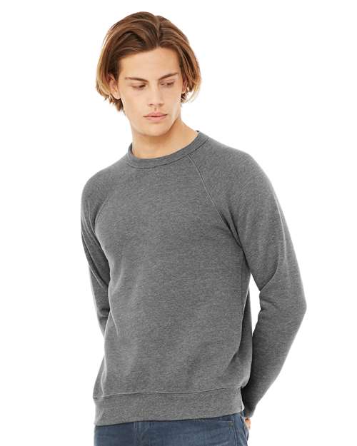 BELLA  CANVAS 3901 Unisex Sponge Fleece Raglan Crewneck Sweatshirt - Front view