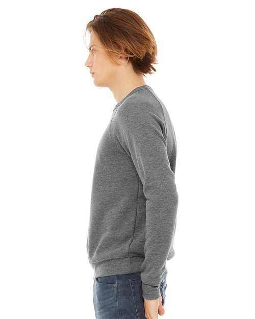 BELLA  CANVAS 3901 Unisex Sponge Fleece Raglan Crewneck Sweatshirt - Side view