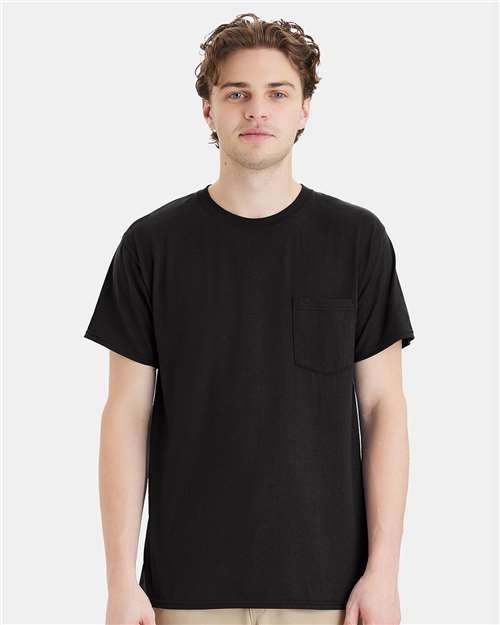 Hanes W110 Unisex Workwear Pocket T-Shirt - Front view