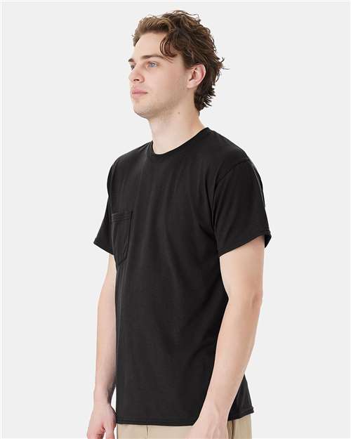 Hanes W110 Unisex Workwear Pocket T-Shirt - Side view