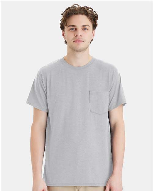 Hanes W110 Unisex Workwear Pocket T-Shirt - Front view