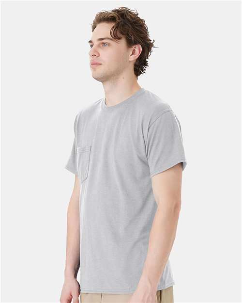 Hanes W110 Unisex Workwear Pocket T-Shirt - Side view