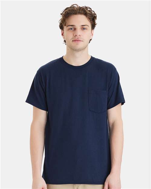 Hanes W110 Unisex Workwear Pocket T-Shirt - Front view