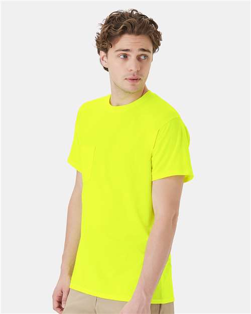 Hanes W110 Unisex Workwear Pocket T-Shirt - Side view