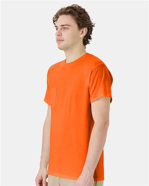 Hanes W110 Unisex Workwear Pocket T-Shirt - Side view