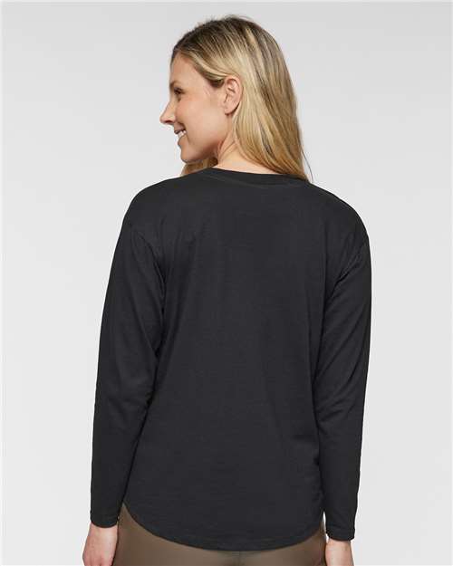 LAT 3508 Women's Fine Jersey Long Sleeve Tee - Back view