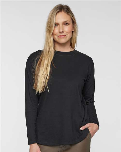 LAT 3508 Women's Fine Jersey Long Sleeve Tee - Front view