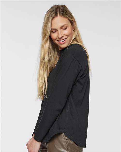 LAT 3508 Women's Fine Jersey Long Sleeve Tee - Side view