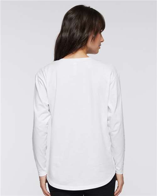 LAT 3508 Women's Fine Jersey Long Sleeve Tee - Back view