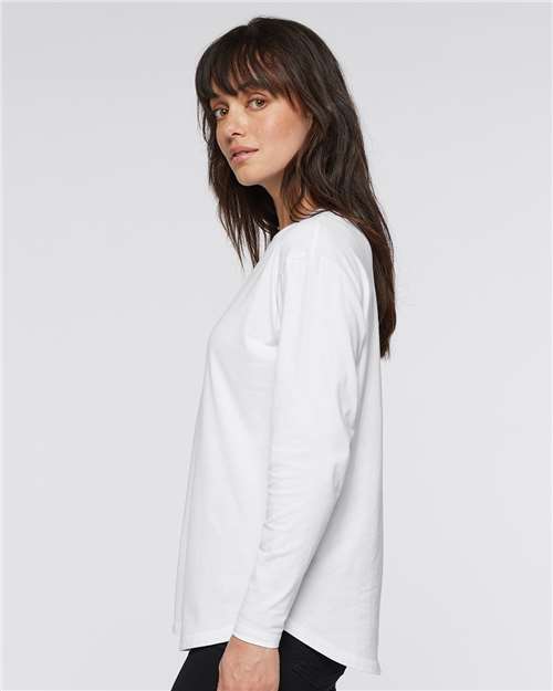 LAT 3508 Women's Fine Jersey Long Sleeve Tee - Side view
