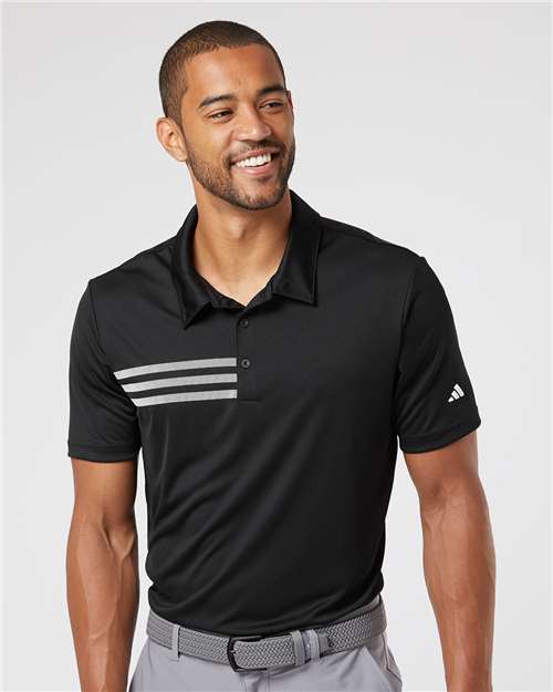 Adidas A324 Men's 3-Stripes Chest Polo - Front view
