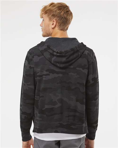 Independent Trading Co. AFX90UNZ Unisex Lightweight Full-Zip Hooded Sweatshirt - Back view