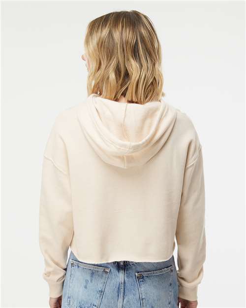 Independent Trading Co. AFX64CRP Women?s Lightweight Crop Hooded Sweatshirt - Back view
