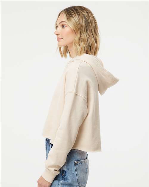 Independent Trading Co. AFX64CRP Women?s Lightweight Crop Hooded Sweatshirt - Side view