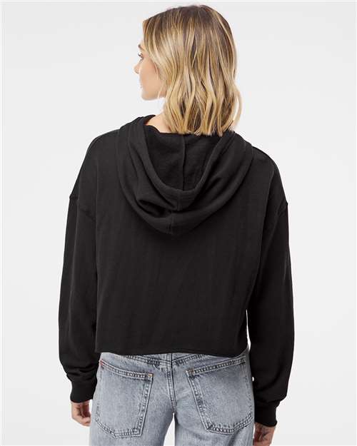 Independent Trading Co. AFX64CRP Women?s Lightweight Crop Hooded Sweatshirt - Back view