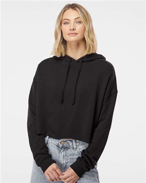 Independent Trading Co. AFX64CRP Women?s Lightweight Crop Hooded Sweatshirt - Front view