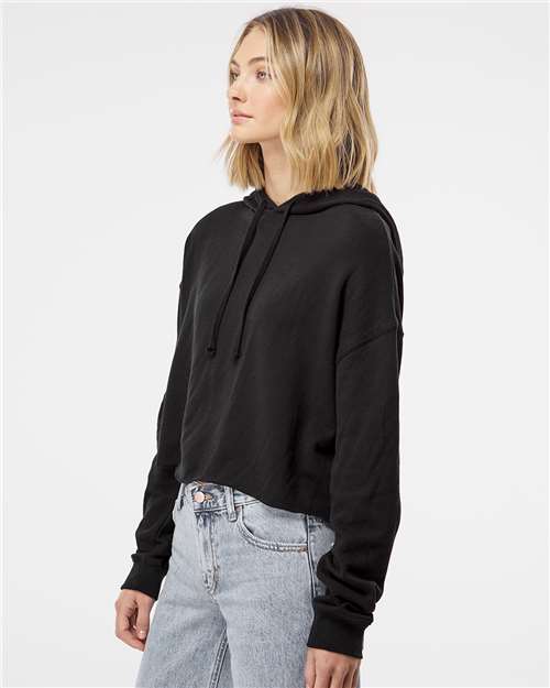 Independent Trading Co. AFX64CRP Women?s Lightweight Crop Hooded Sweatshirt - Side view