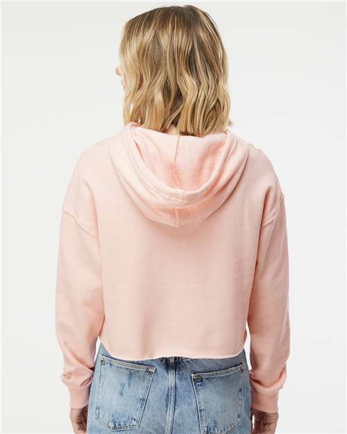 Independent Trading Co. AFX64CRP Women?s Lightweight Crop Hooded Sweatshirt - Back view