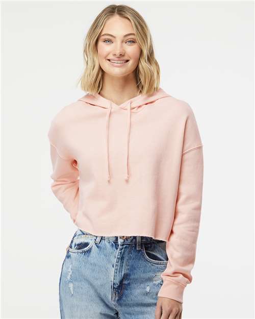 Independent Trading Co. AFX64CRP Women?s Lightweight Crop Hooded Sweatshirt - Front view