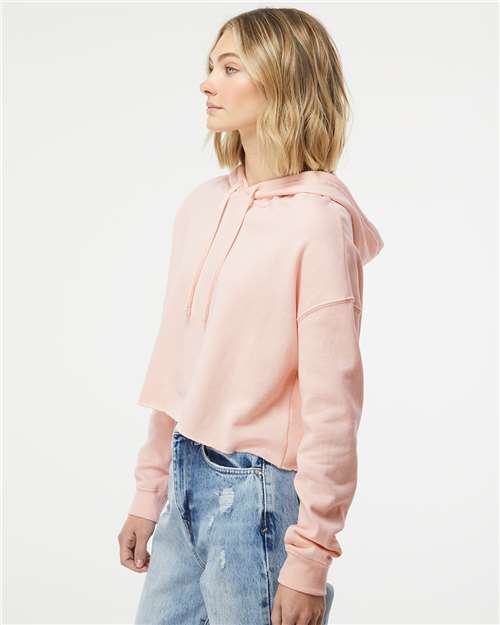 Independent Trading Co. AFX64CRP Women?s Lightweight Crop Hooded Sweatshirt - Side view