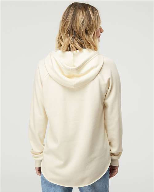 Independent Trading Co. PRM2500 Women?s Lightweight California Wave Wash Hooded Sweatshirt - Back view