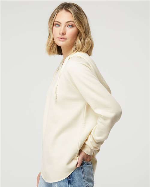 Independent Trading Co. PRM2500 Women?s Lightweight California Wave Wash Hooded Sweatshirt - Side view