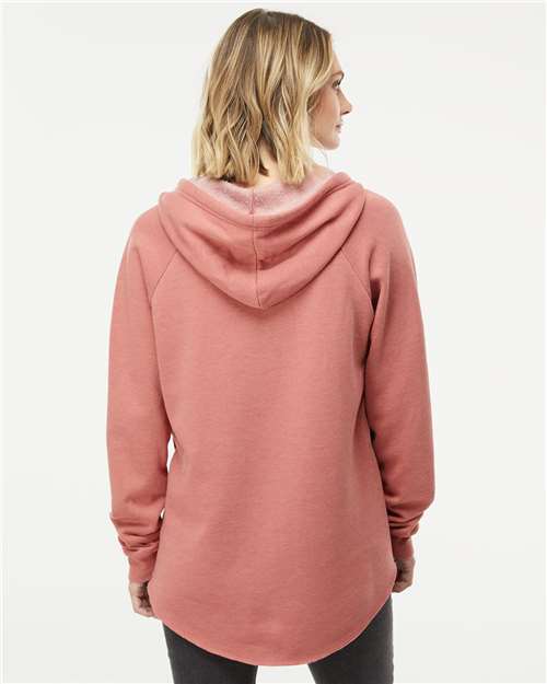 Independent Trading Co. PRM2500 Women?s Lightweight California Wave Wash Hooded Sweatshirt - Back view