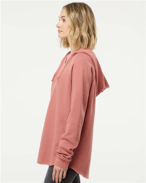 Independent Trading Co. PRM2500 Women?s Lightweight California Wave Wash Hooded Sweatshirt - Side view