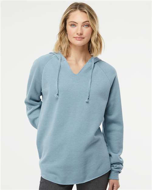Independent Trading Co. PRM2500 Women?s Lightweight California Wave Wash Hooded Sweatshirt - Front view