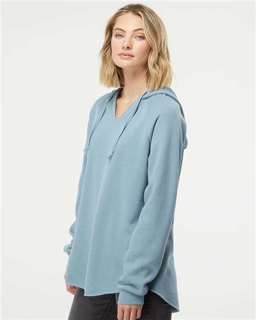 Independent Trading Co. PRM2500 Women?s Lightweight California Wave Wash Hooded Sweatshirt - Side view