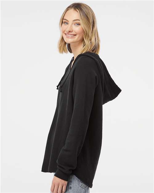 Independent Trading Co. PRM2500 Women?s Lightweight California Wave Wash Hooded Sweatshirt - Side view