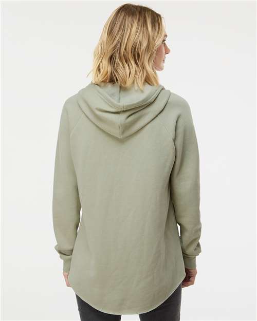 Independent Trading Co. PRM2500 Women?s Lightweight California Wave Wash Hooded Sweatshirt - Back view