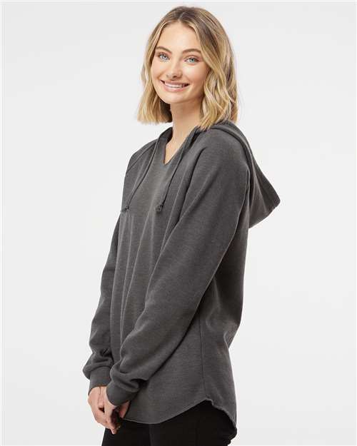 Independent Trading Co. PRM2500 Women?s Lightweight California Wave Wash Hooded Sweatshirt - Side view