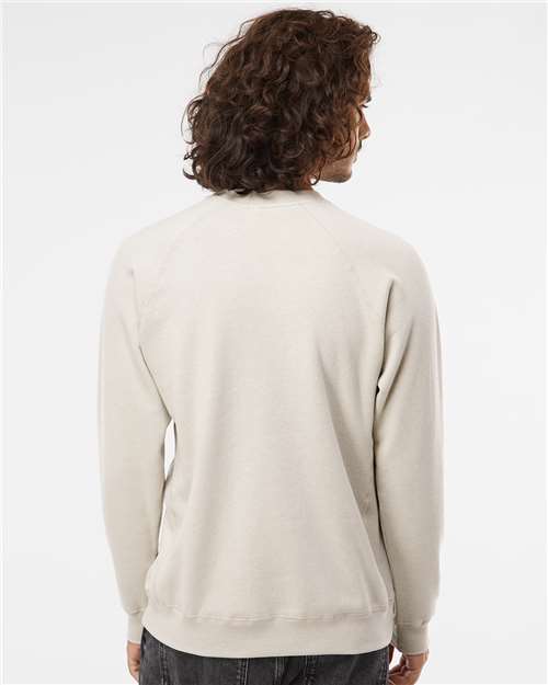 Independent Trading Co. PRM30SBC Unisex Special Blend Raglan Crewneck Sweatshirt - Back view
