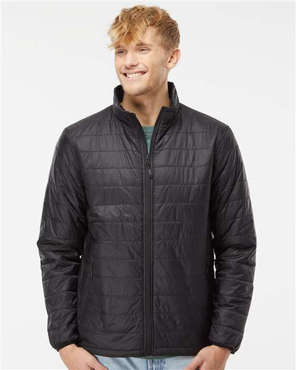 Independent Trading Co. EXP100PFZ Men's Puffer Jacket - Front view